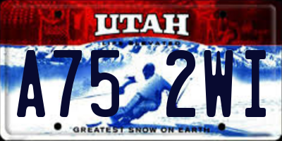 UT license plate A752WI