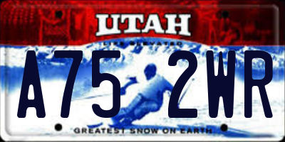 UT license plate A752WR