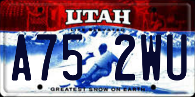 UT license plate A752WU