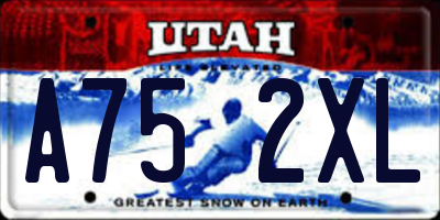 UT license plate A752XL