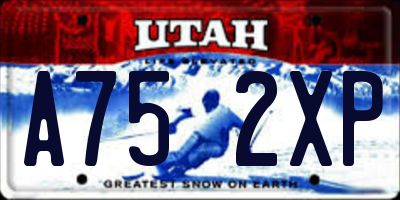 UT license plate A752XP