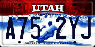 UT license plate A752YJ
