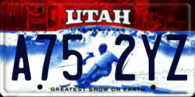 UT license plate A752YZ