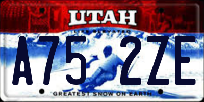UT license plate A752ZE