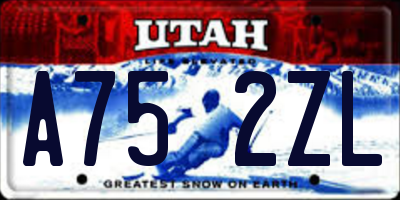 UT license plate A752ZL