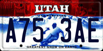 UT license plate A753AE
