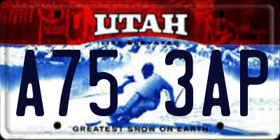 UT license plate A753AP