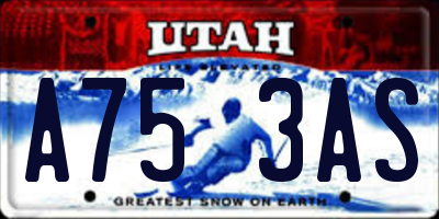 UT license plate A753AS