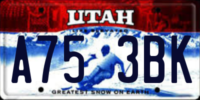 UT license plate A753BK