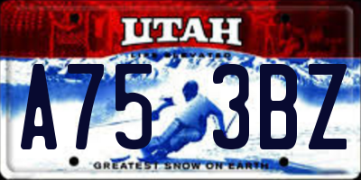 UT license plate A753BZ