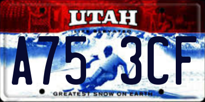 UT license plate A753CF