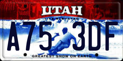 UT license plate A753DF