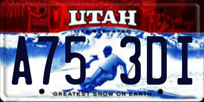 UT license plate A753DI