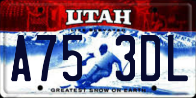 UT license plate A753DL