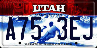 UT license plate A753EJ