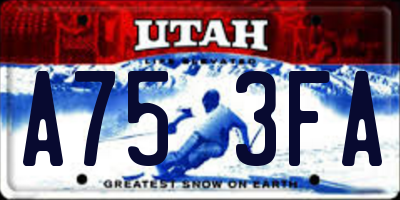 UT license plate A753FA