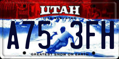 UT license plate A753FH