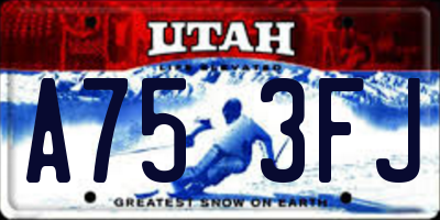 UT license plate A753FJ