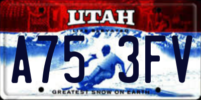 UT license plate A753FV