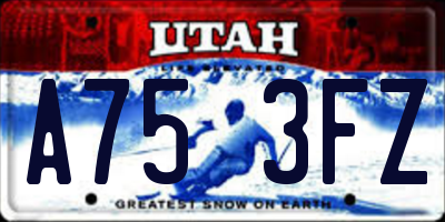 UT license plate A753FZ