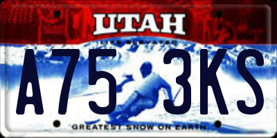 UT license plate A753KS