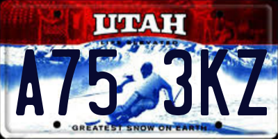 UT license plate A753KZ