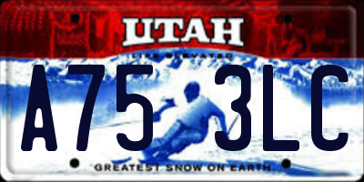 UT license plate A753LC