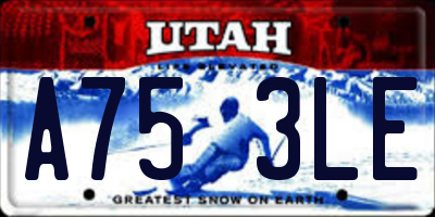 UT license plate A753LE