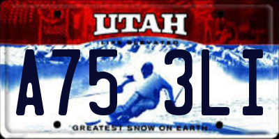 UT license plate A753LI