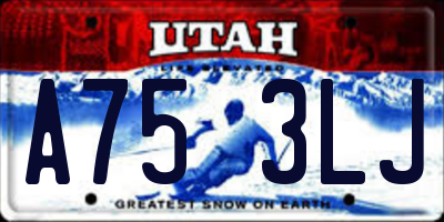 UT license plate A753LJ