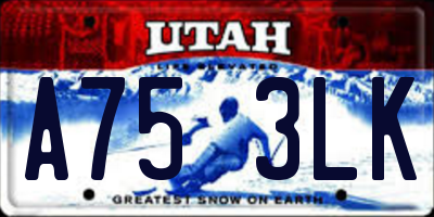 UT license plate A753LK