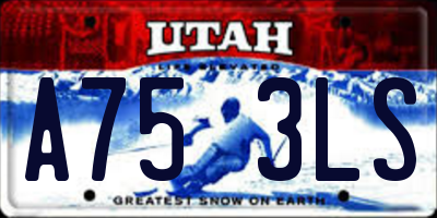 UT license plate A753LS