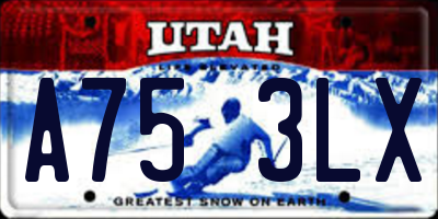 UT license plate A753LX