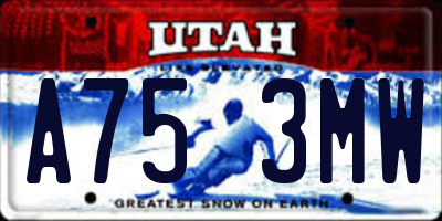 UT license plate A753MW