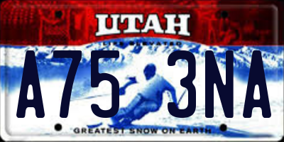UT license plate A753NA
