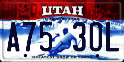 UT license plate A753OL
