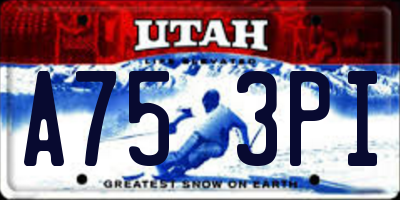 UT license plate A753PI