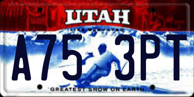 UT license plate A753PT