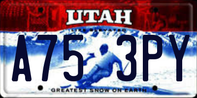 UT license plate A753PY
