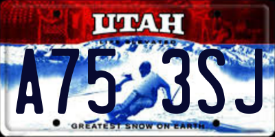 UT license plate A753SJ