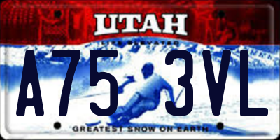 UT license plate A753VL