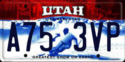 UT license plate A753VP