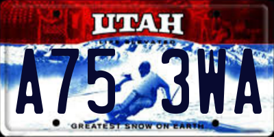UT license plate A753WA