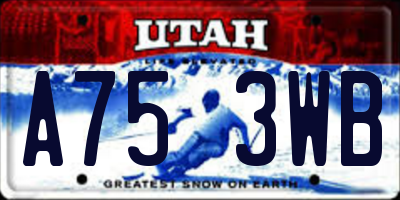 UT license plate A753WB