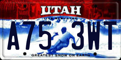 UT license plate A753WT