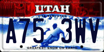 UT license plate A753WV