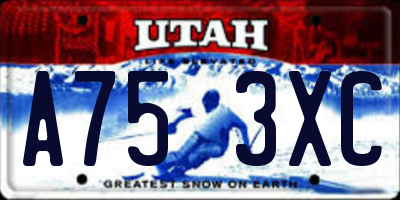 UT license plate A753XC