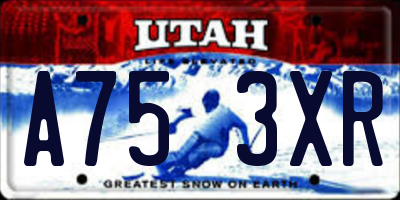 UT license plate A753XR