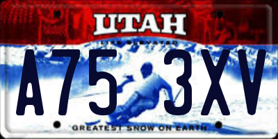 UT license plate A753XV