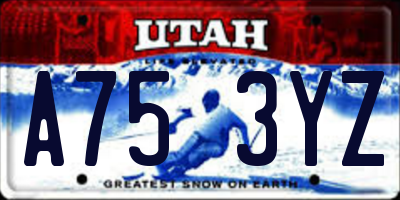 UT license plate A753YZ